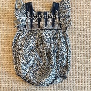 Floral Blue Kids Romper
